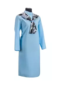Женский комплект ритуальной одежды "Шифоновый шарф" голубого цвета
