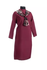 Женский комплект ритуальной одежды "Шифоновый шарф" бордового цвета