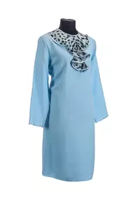 Женский комплект ритуальной одежды "Кокилье" голубого цвета