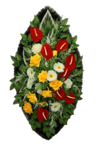 Траурный венок из искусственных цветов №4