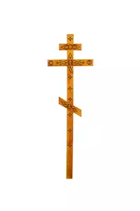 Крест сосна прямой с декором 210см (темный,светлый)