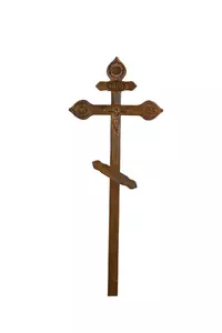 Крест сосна Резной фигурный с орнаментом состаренный 220см.