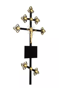Крест на могилу металлический №4 Золото