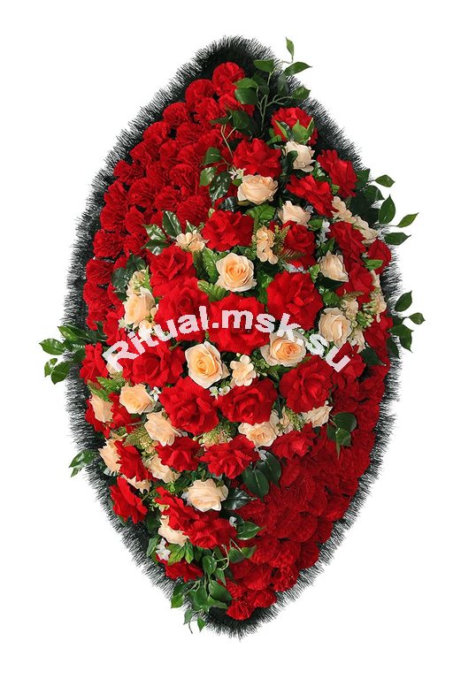 Венок на похороны из искусственных цветов №49